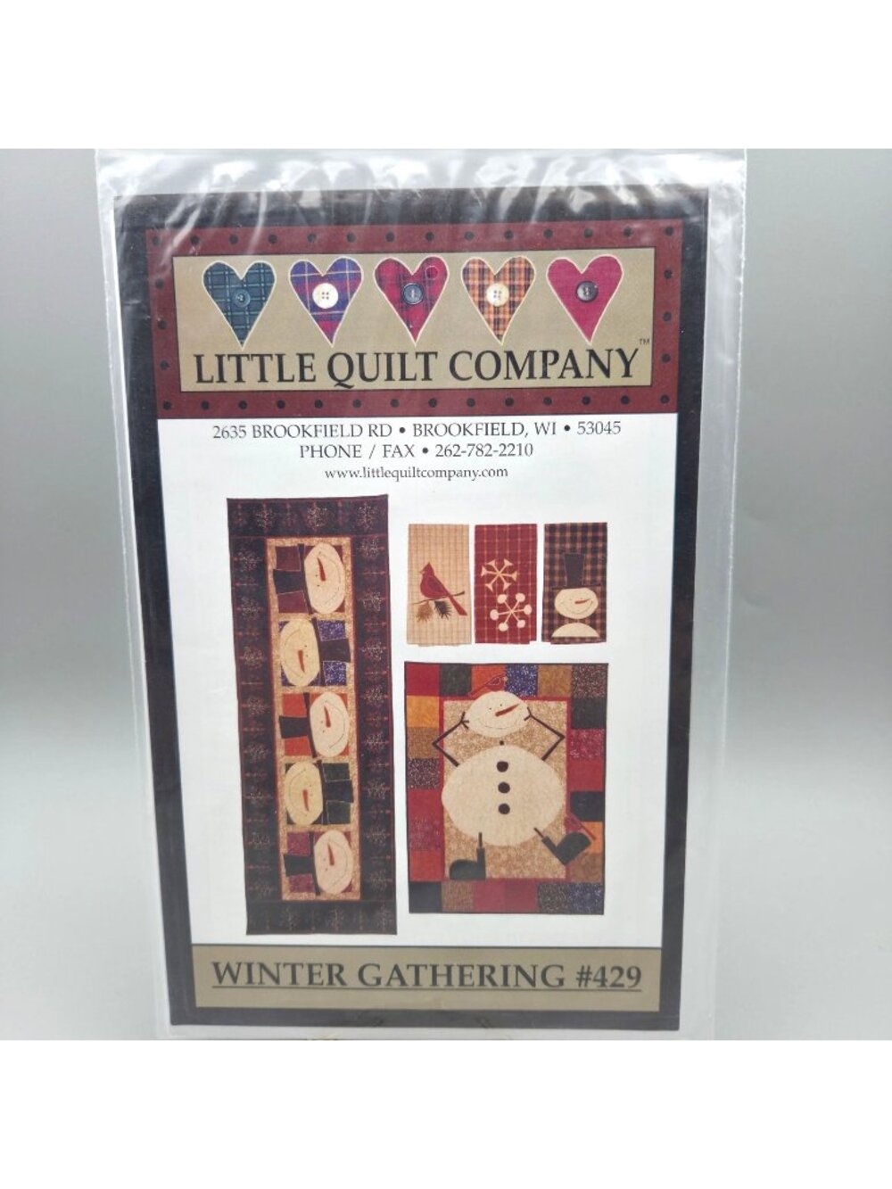 Winter Gathering #429 Quilt Pattern Table Runner Towels Little Quilt Company